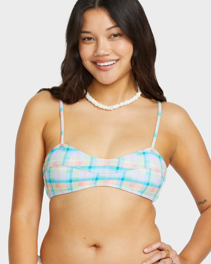 Womens Check The Waves Eve Bralette Bikini Top