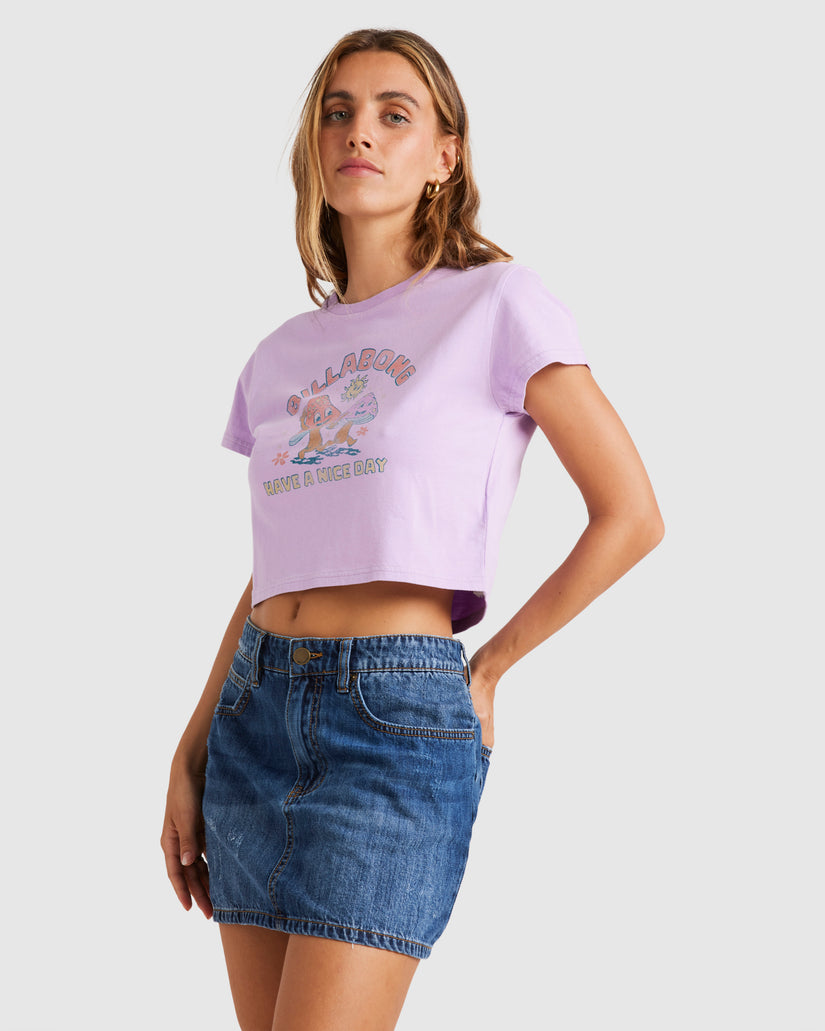 Womens Happy Mind Crop T-Shirt