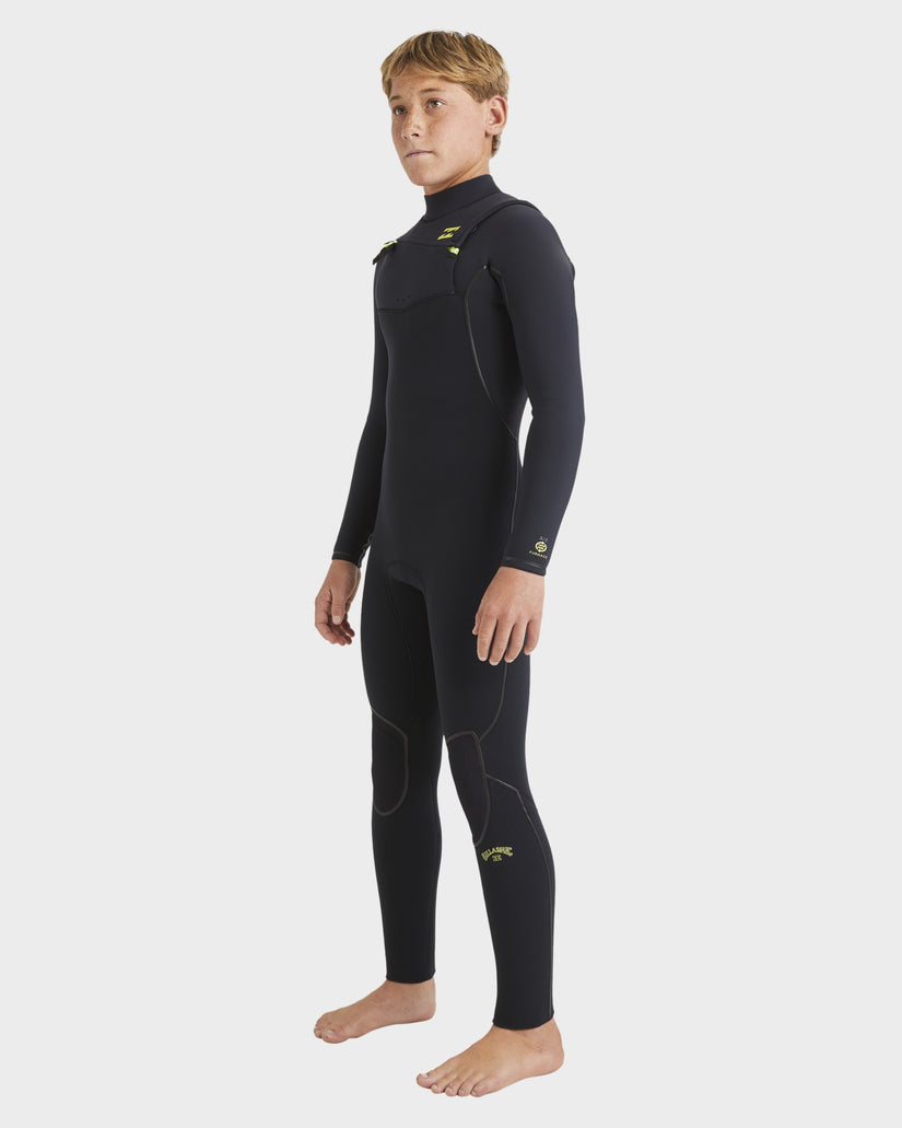 Boys 6-16 3/2mm Furnace Natural Chest Zip Steamer Wetsuit