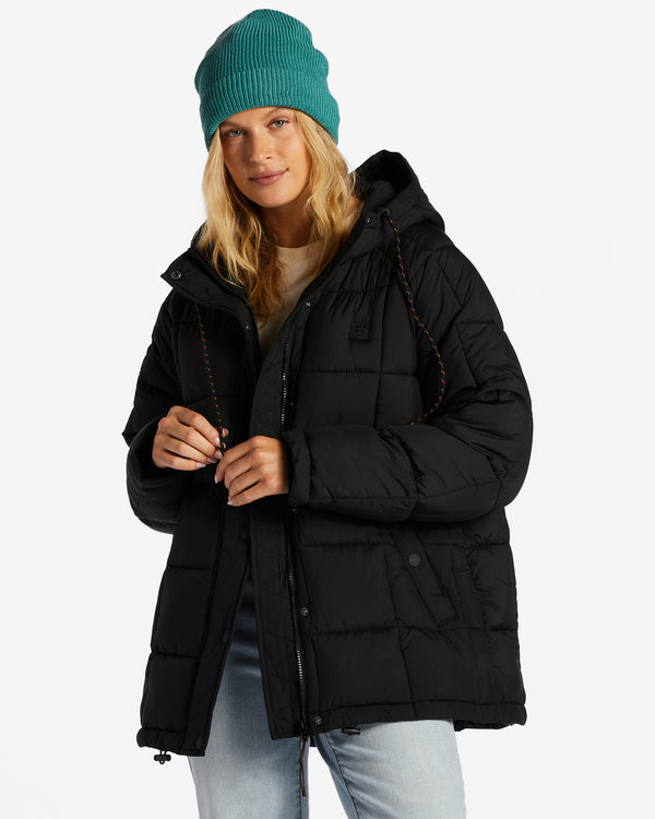 Womens Venture On Puff Zip-Up Hooded Jacket