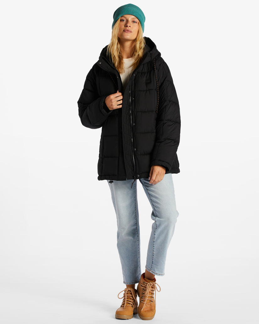 Womens Venture On Puff Zip-Up Hooded Jacket