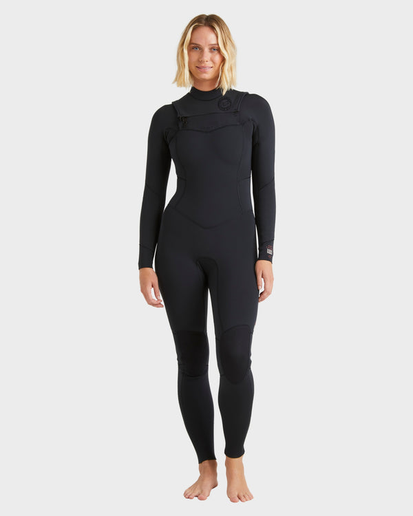 Womens 4/3mm Salty Dayz Natural Chest Zip Steamer Wetsuit