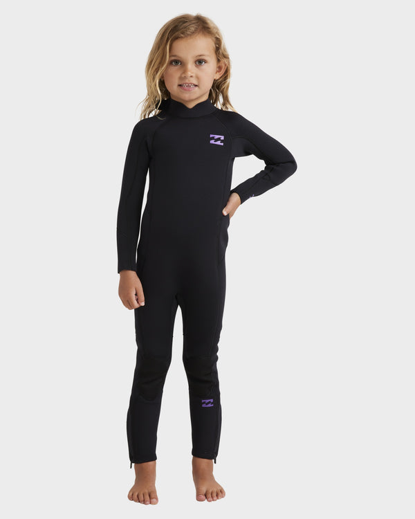 Girls 2-6 3/2mm Foil Back Zip GBS Steamer Wetsuit