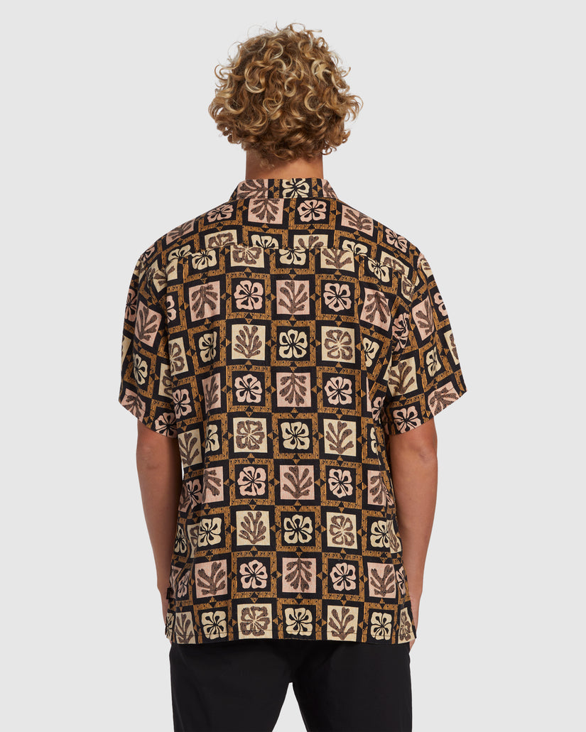 Mens Tiki Reef Hemp Short Sleeve Shirt