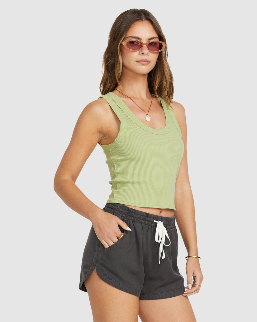 Womens Road Trippin Elastic Waist Shorts