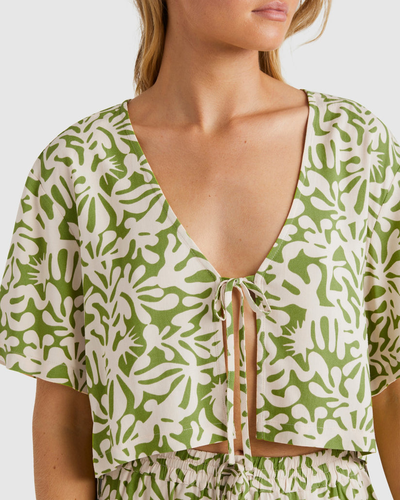 Womens Palm Grove Tie Shirt