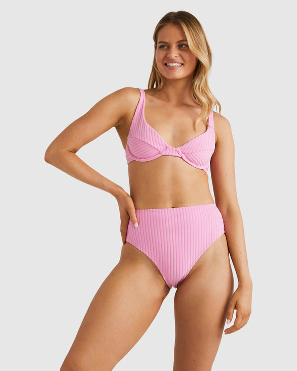 Womens Terry Rib Hi Maui Bikini Bottom