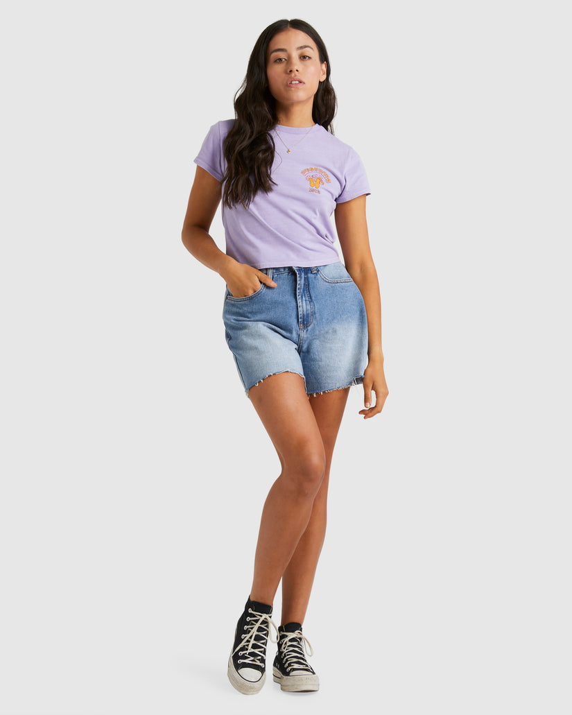 Womens Violet Delight Crop T-Shirt