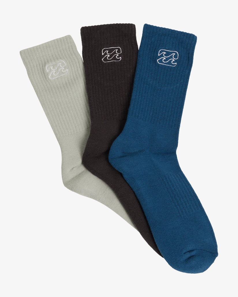 Mens Wave Wash 3 Pack Socks